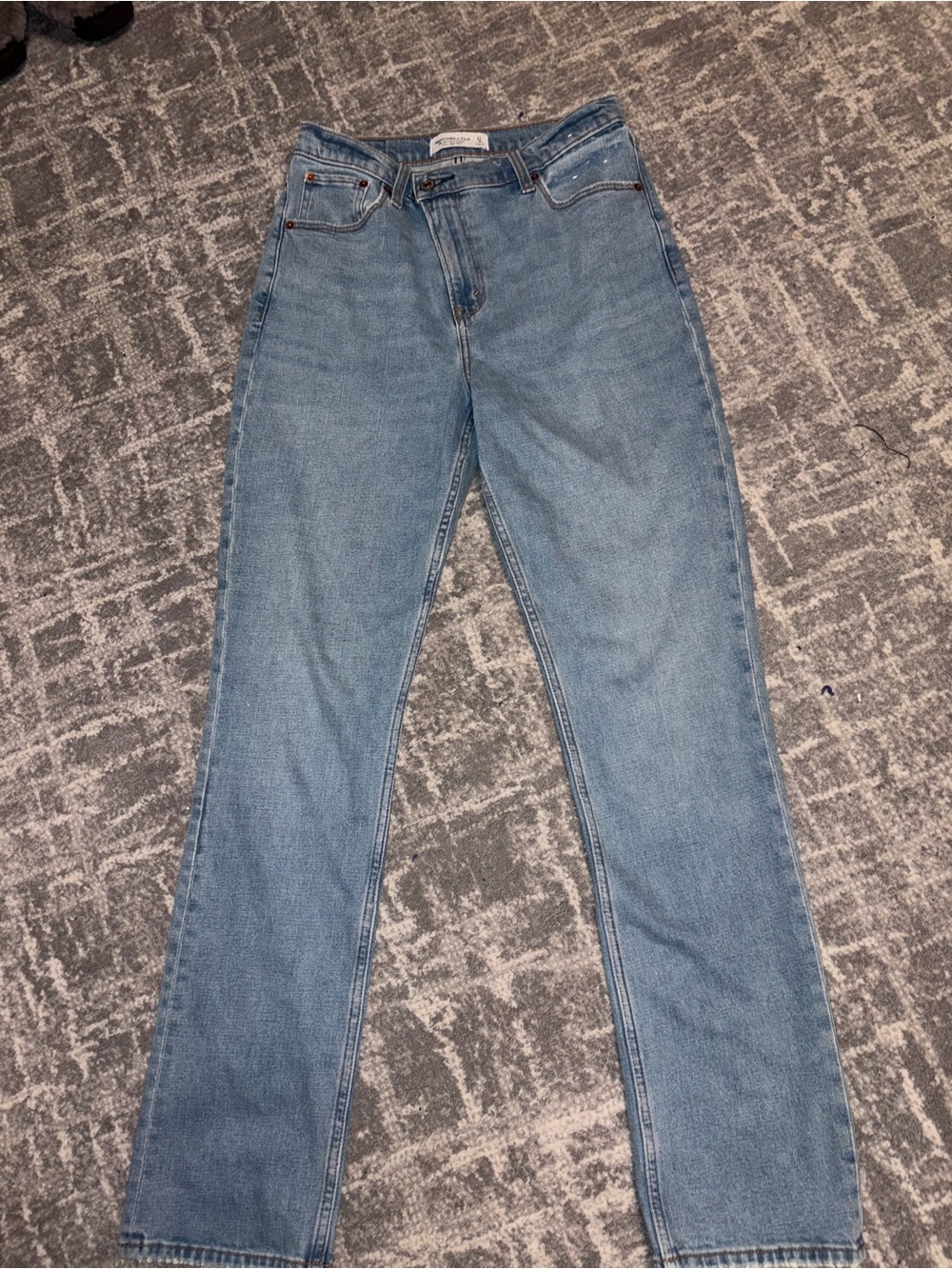 Abercrombie & Fitch Light Blue High-Rise Slim Straight Jeans